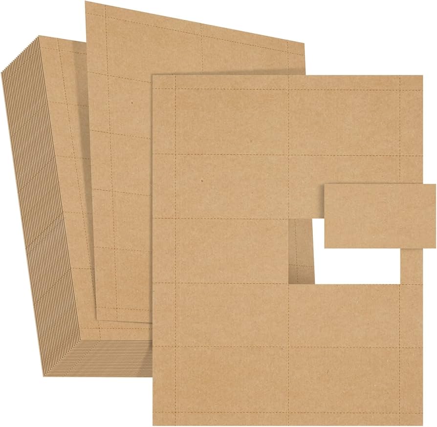 1000 Pieces Blank Printable Business Cards 3.5 x 2 Kraft Paper ...