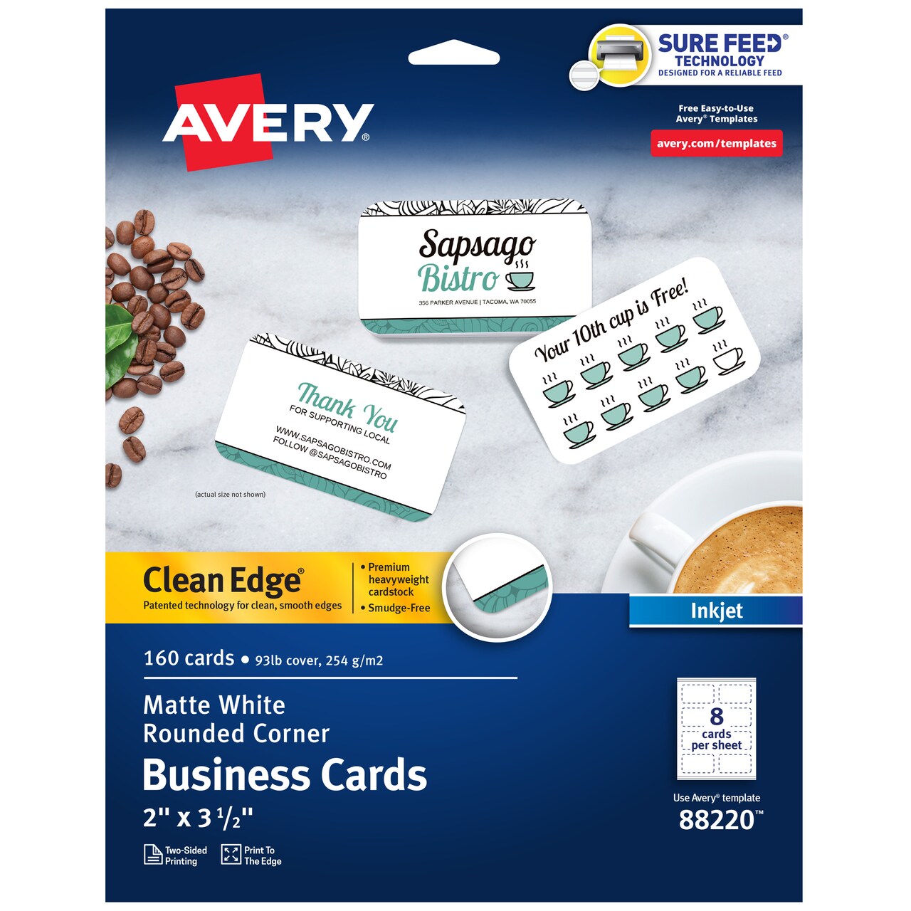 Avery® Business Cards for Inkjet Printers-8371