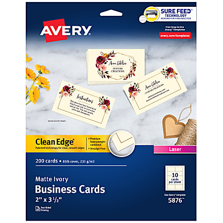 Printable Microperforated Business Cards w/Sure Feed Technology ...