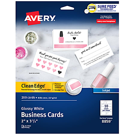 Print-to-the-Edge True Print Business Cards, Inkjet, 2 x 3.5 ...