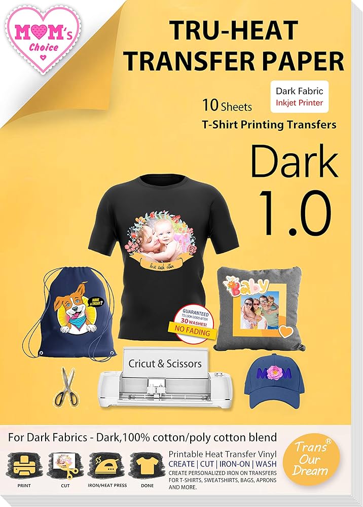 Amazon.com: 30 Sheets Heat Transfer Paper for Black and Dark ...