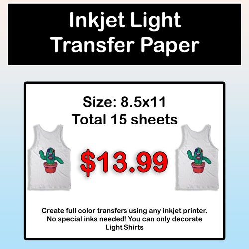TECKWRAP 15 Sheets Inkjet Printable Iron on Transfer Paper for T ...