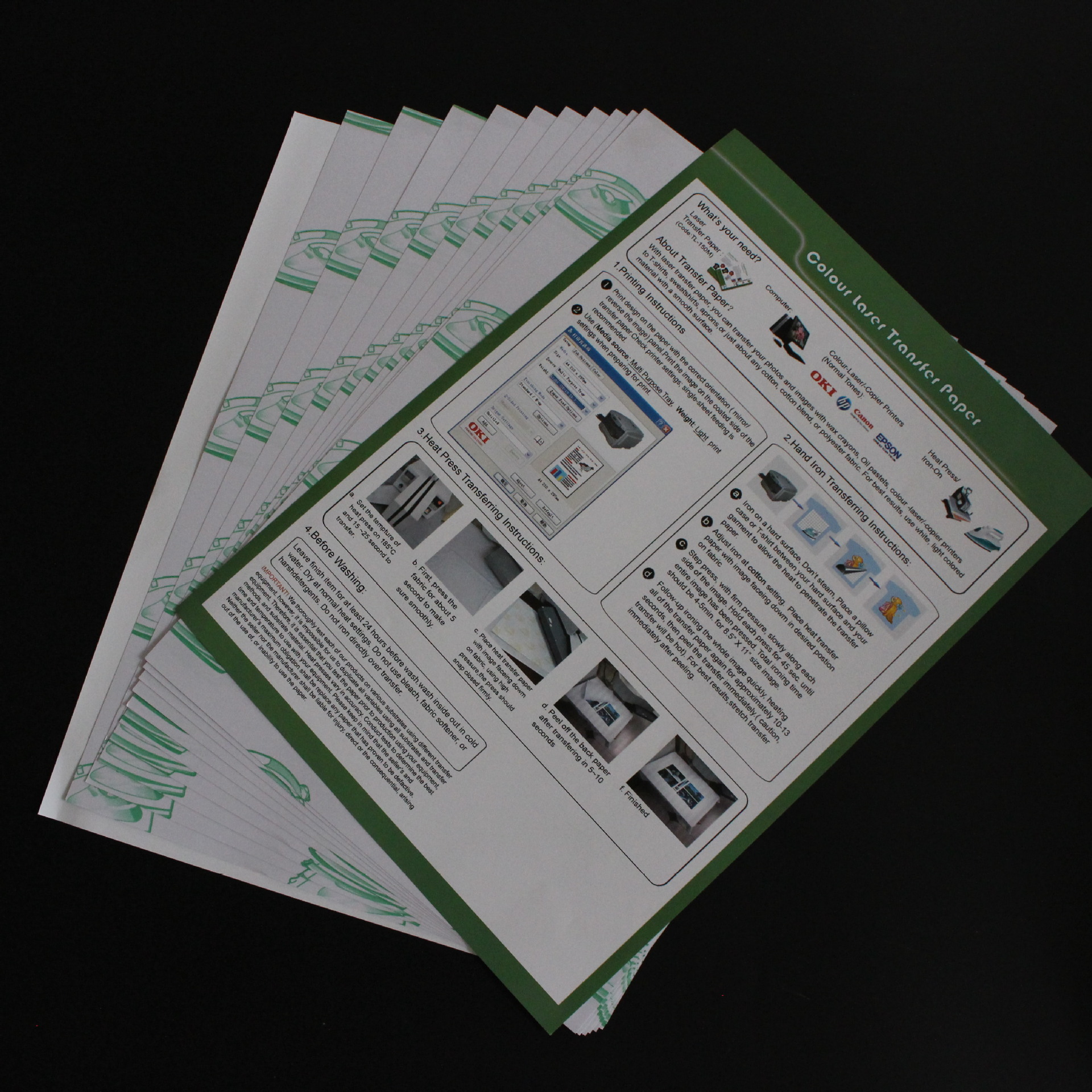 High Quality A4Light Color Cotton Textile Hot Stamping Paper Heat Transfer  Laser Paper Heat Transfer Machine Heat Transfer Paper