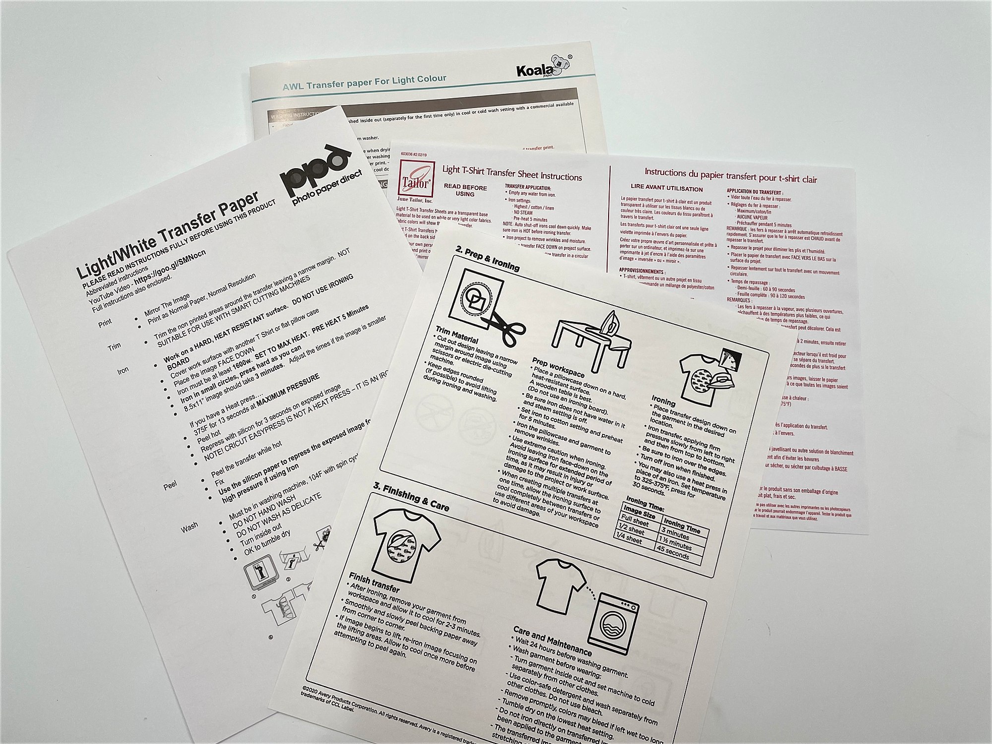 inkjet transfer paper washing instructions