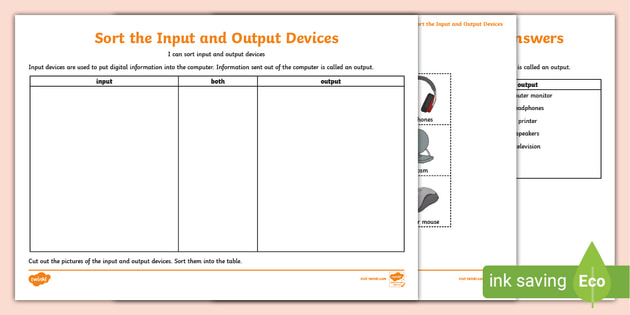 input output worksheet