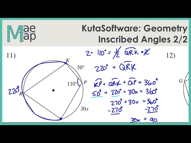 KutaSoftware: Geometry- Inscribed Angles Part 2 - YouTube