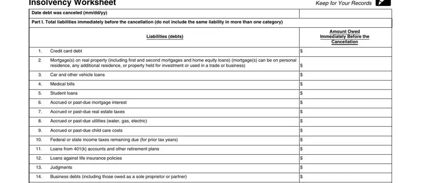 Fillable Insolvency Irs ≡ Fill Out Printable PDF Forms Online
