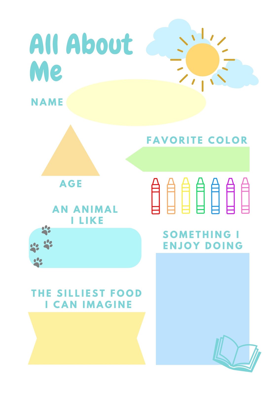 Free and printable All About Me worksheet templates | Canva