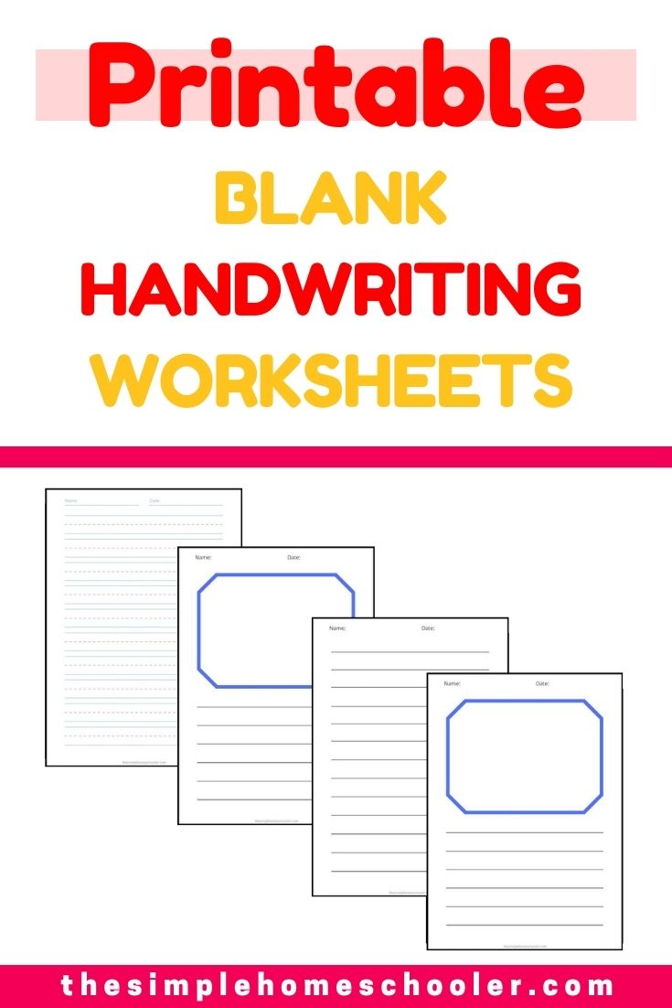 Printable Blank Handwriting Worksheets: Instant Download! - The ...