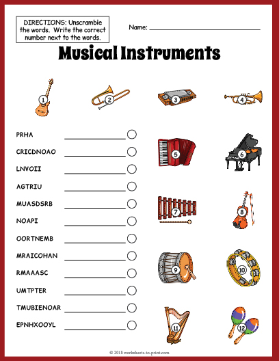 instrument worksheet