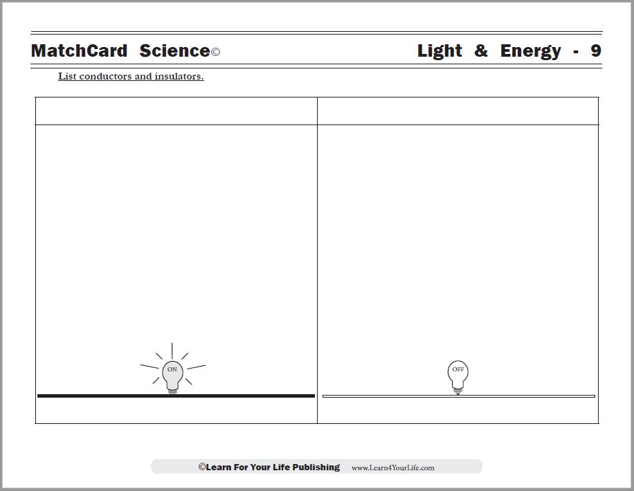 insulator and conductor worksheet