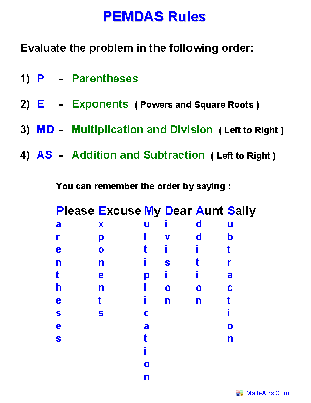 Order of Operations Worksheets | Order of Operations Worksheets ...