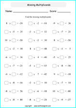 Math worksheets with integers and negative numbers for primary ...