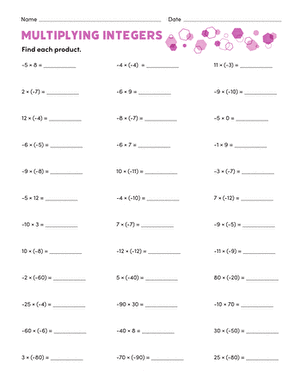 Multiplying Integers | Interactive Worksheet 