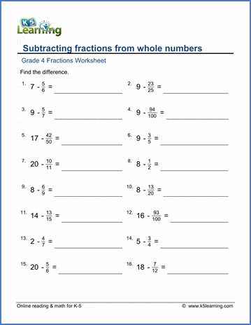 integers adding and subtracting fractions