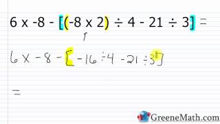 integers order of operations worksheet