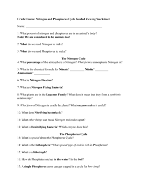 Phosphorus Cycle Worksheet Pdf - Fill Online, Printable, Fillable ...