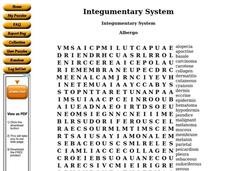 Integumentary System Worksheet for 12th - Higher Ed | Lesson Planet