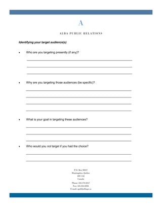 intended audience worksheet