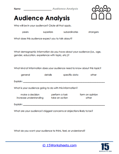 Audience Analysis Worksheets - 15 Worksheets Library