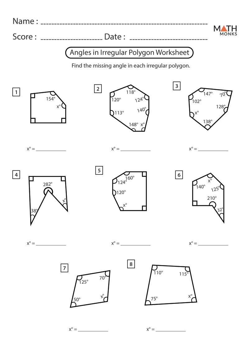 interior and exterior angles of polygons worksheet key