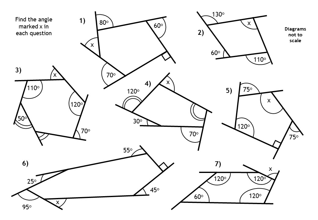 interior and exterior angles of polygons worksheet