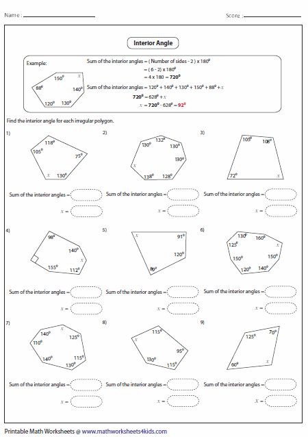 Polygon Worksheets | Angles worksheet, Geometry worksheets ...