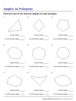 Angles in Polygons Worksheets