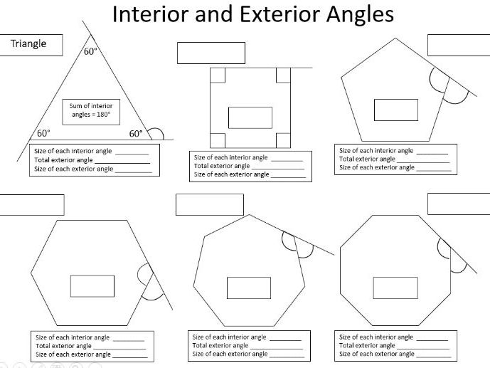 interior angles of a polygon worksheet