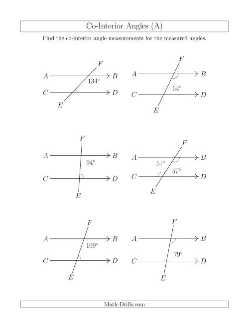 Co-Interior Angle Relationships (A)
