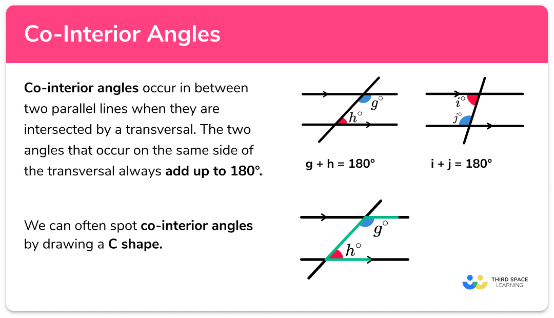 Co-Interior Angles - GCSE Maths - Steps, Examples &  Worksheet