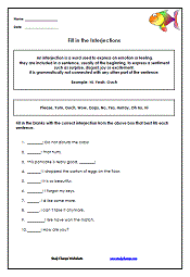 Interjection Worksheets-StudyChamps