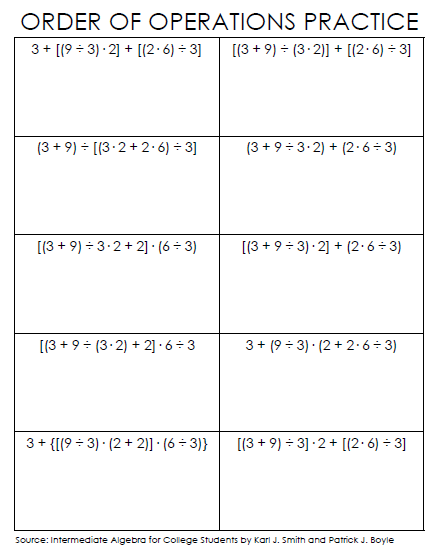 Intermediate Algebra - Basic Introduction - Worksheets Library