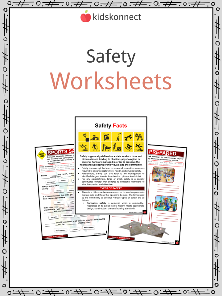 Safety Facts, Worksheets &  General Advice and Information For Kids