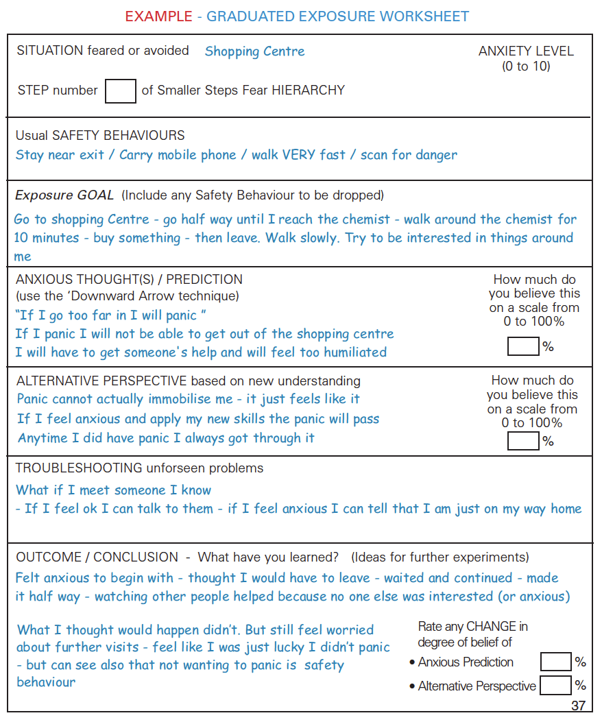 Example - Graduated Exposure Worksheet | CBT4Panic
