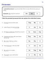 Pronoun Worksheets
