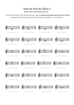 Interval Activity Sheet 3 (Naming Intervals) by Yvonne Johnson ...