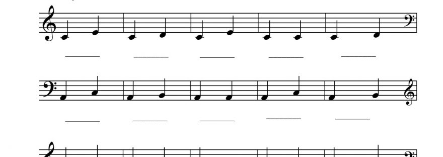 New Worksheet: Intervals (unison-3rd) - Color In My Piano