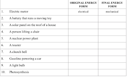 introduction to energy worksheet answers