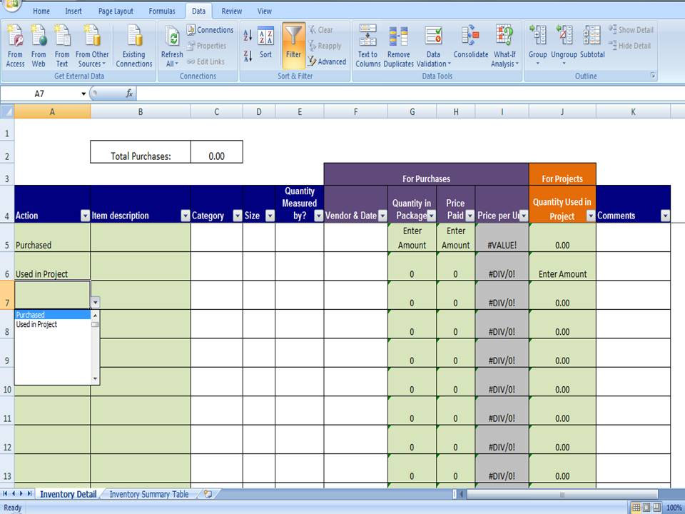 Inventory Tracker Excel, Inventory System for Small Business -