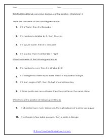 inverse converse contrapositive worksheet