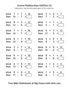 Additive Inverse Lesson Plans &  Worksheets :: 49 - 72