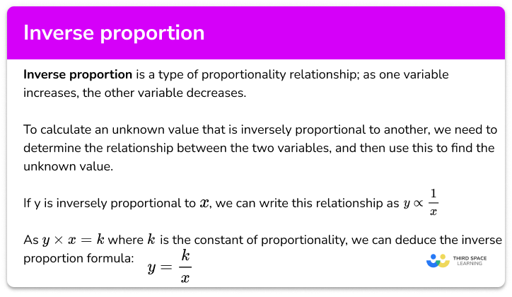 Inverse Proportion - GCSE Maths - Steps, Examples &  Worksheet