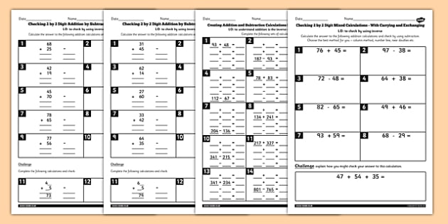 Inverse Operations Activity Pack - Year 3 Worksheets