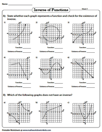 Inverse Function Worksheets