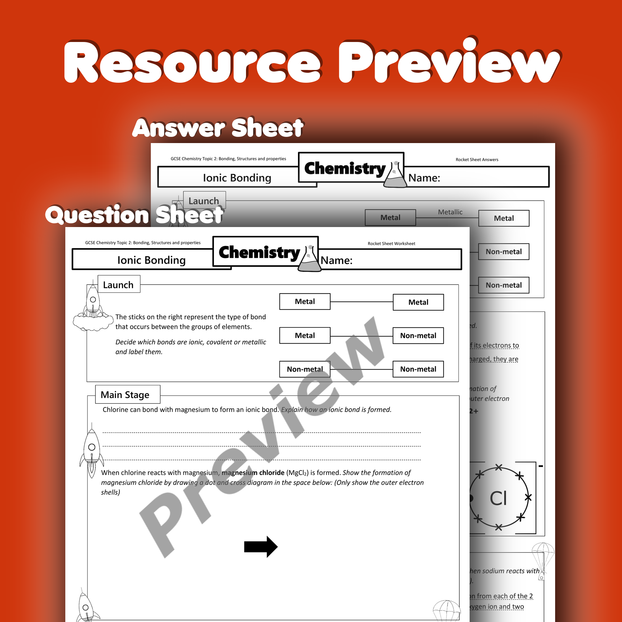Ionic Bonding Home Learning Worksheet GCSE - rocketsheets.co.uk