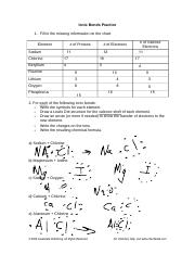 IPC Week 4-20 Worksheets.pdf - Ionic Bonds Practice 1. Fill in the ...