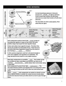 ionic bonds worksheet
