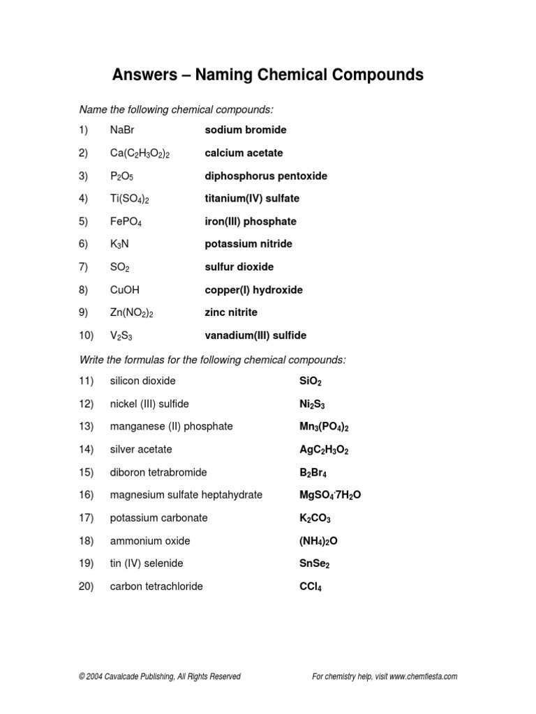 ionic compounds worksheet with answers
