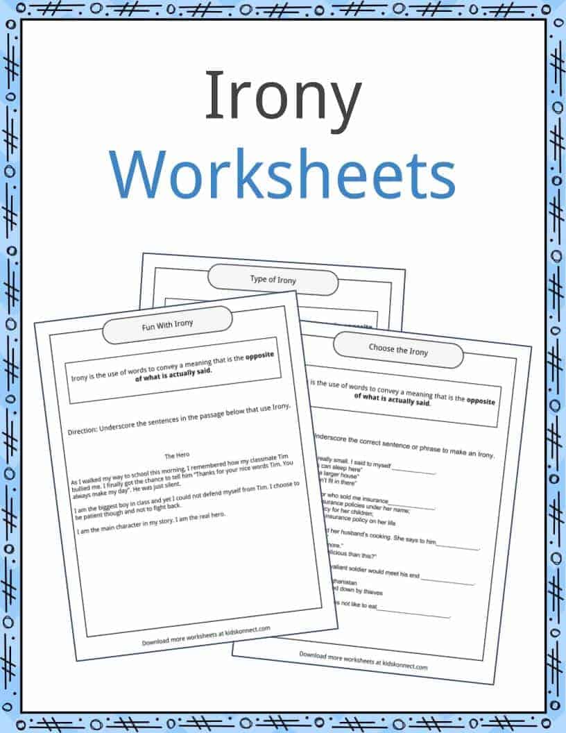 Irony Examples, Definition and Worksheets | KidsKonnect